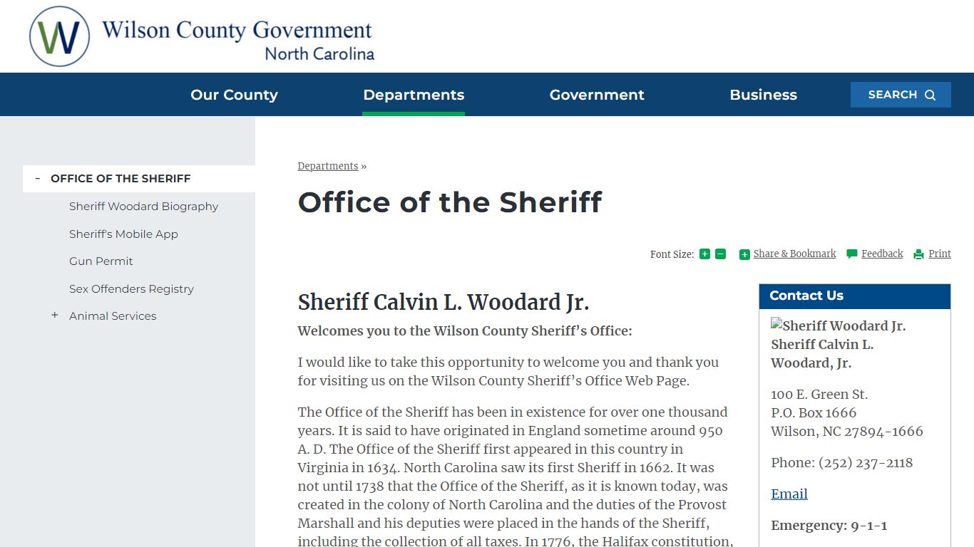 Office of the Sheriff | Wilson County